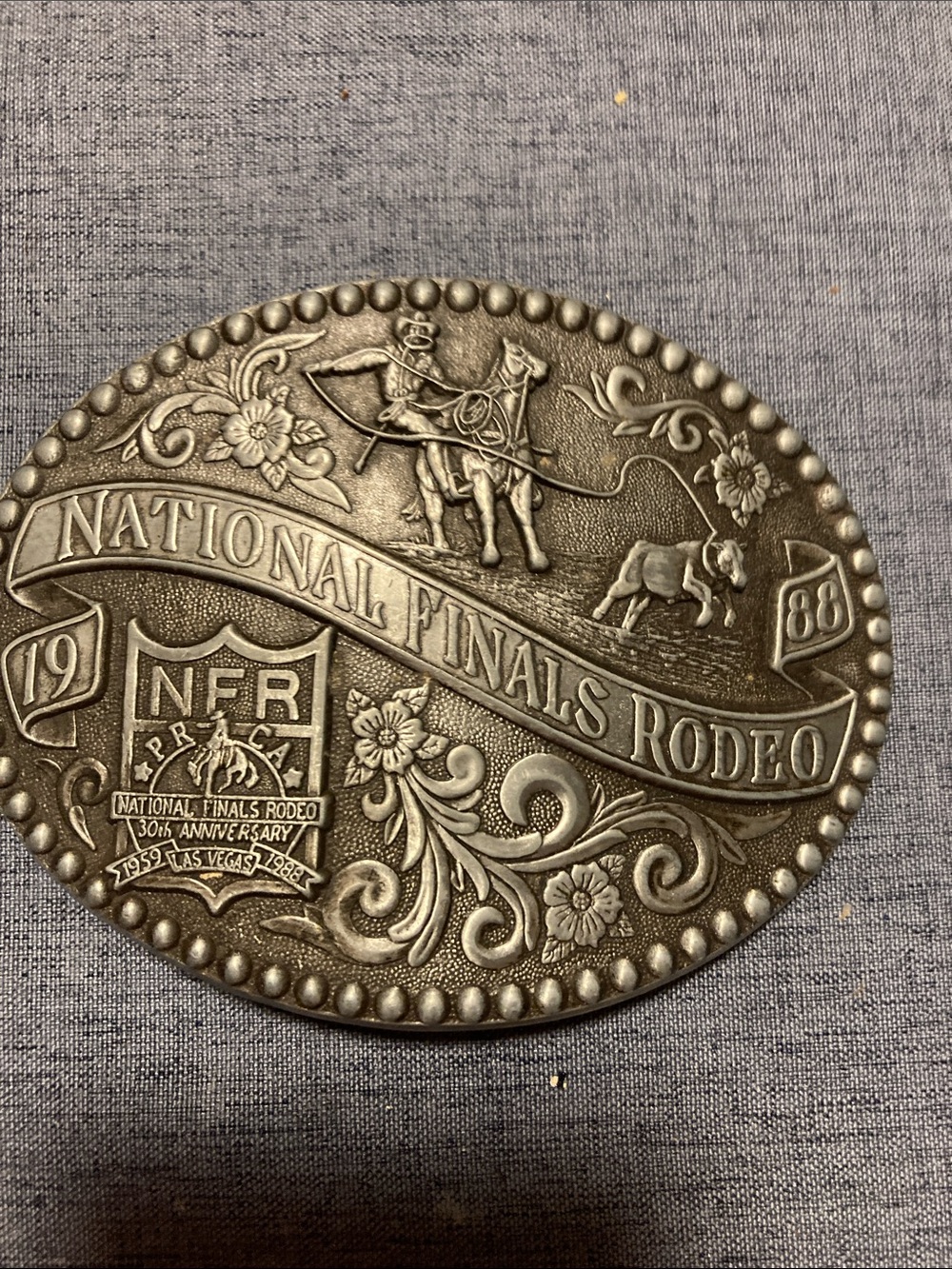 National Finals Rodeo Commemorative Buckle - Silver Tone